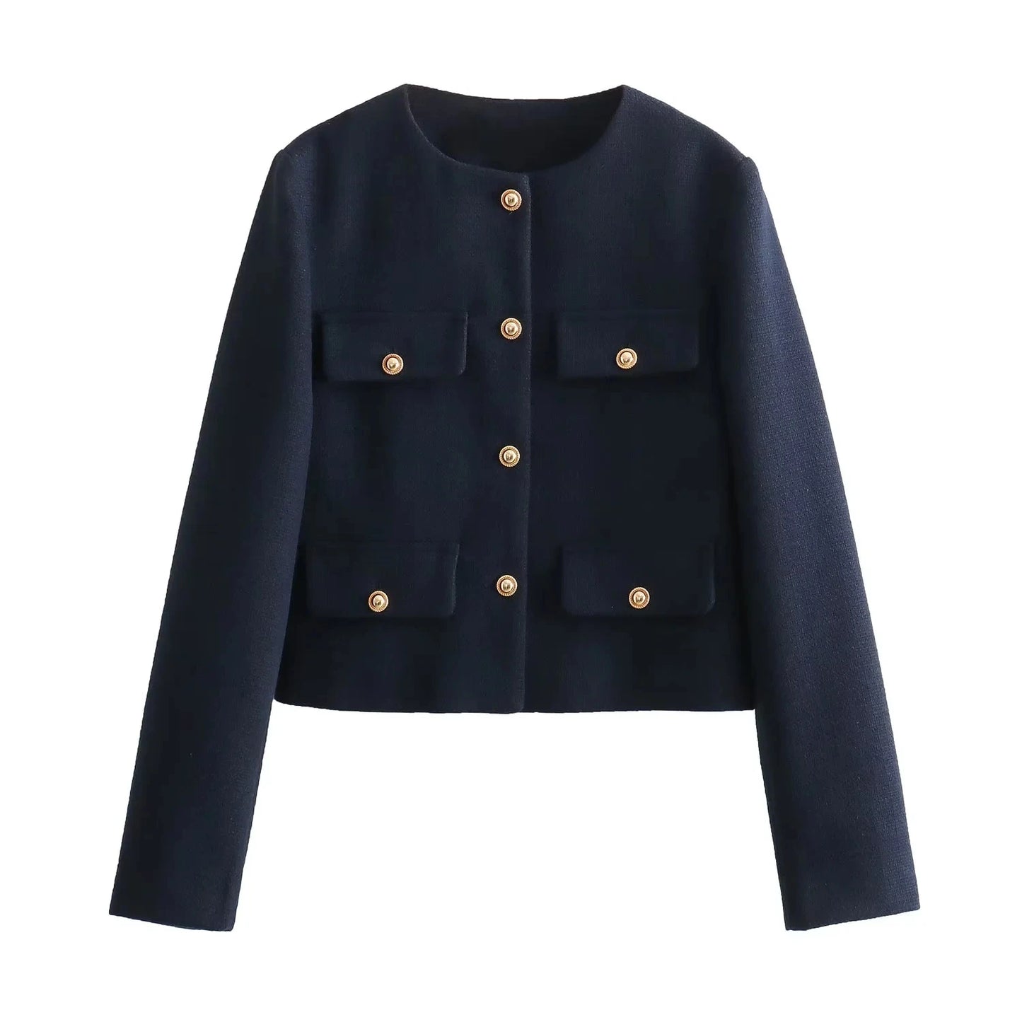 Manteau Classique à Boutons Décoratifs