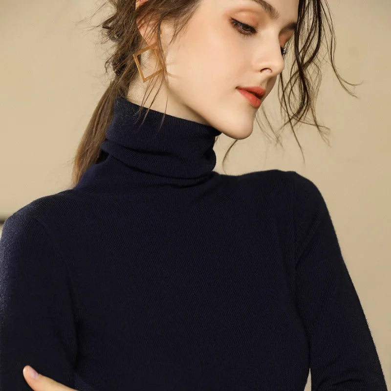 Pull en Cachemire à Col Roulé pour Femme