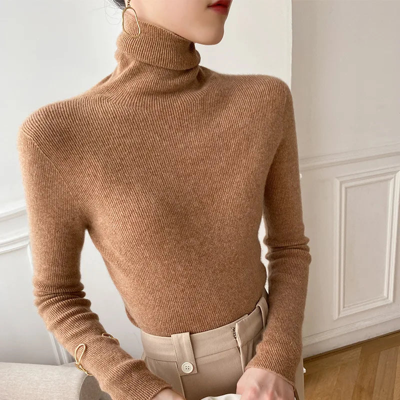 Pull en Cachemire à Col Roulé pour Femme